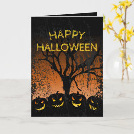 Jack-o-lantern Spooky Tree Halloween Kaart
