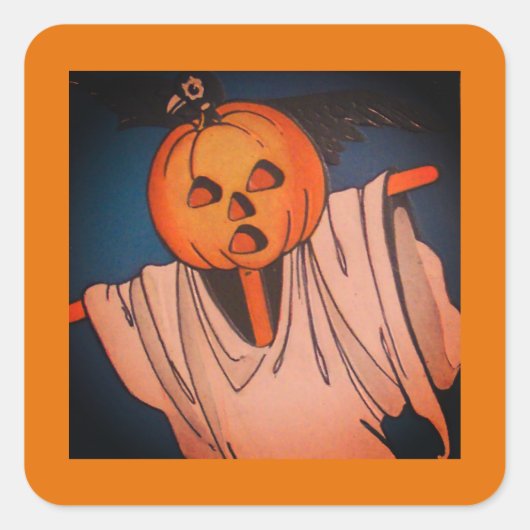JACK O' LANTERN SQUARE STICKER HALLOEEN (Voorkant)