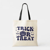 Jack-O' Lantern Sterren Vleermuizen Blauwe Trick o Tote Bag (Achterkant)