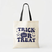 Jack-O' Lantern Sterren Vleermuizen Blauwe Trick o Tote Bag (Voorkant)