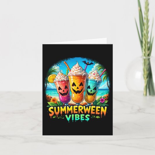 Jack-o-lantern Summerween Sfeer Skelet Zomer Water Kaart (Voorkant)