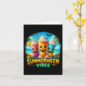 Jack-o-lantern Summerween Vibes Skelet Zomer Wa Kaart (Gele Bloem)