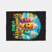 Jack-o-lantern Summerween Vibes Skeleton Summer Wa Fleece Deken (Voorkant (Horizontaal))