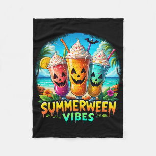 Jack-o-lantern Summerween Vibes Skeleton Summer Wa Fleece Deken
