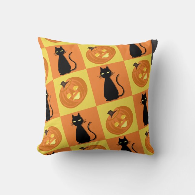 Jack-o’-lantern throw pillow kussen (Voorkant)