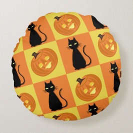 Jack-o’-lantern throw pillow rond kussen