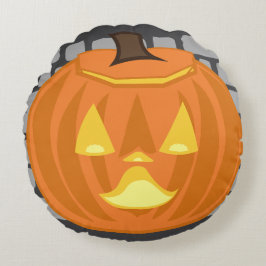 Jack-o’-lantern throw pillow rond kussen