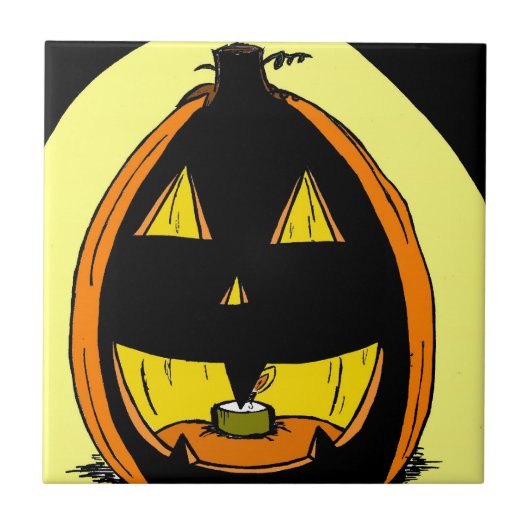 Jack o' Lantern Tile Tegeltje (Voorkant)