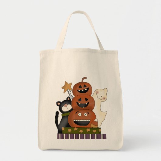 Jack-O-Lantern Totem Halloween Treat Bag Tote Bag (Voorkant)
