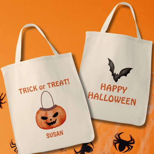 Jack O Lantern Trick or treat Happy Halloween Tote Bag