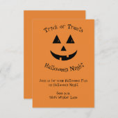 Jack O Lantern uitnodiging (Voorkant / Achterkant)