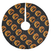 Jack o Lantern Unhappy Face Halloween Pumpkin Kerstboom Rok (Voorkant)