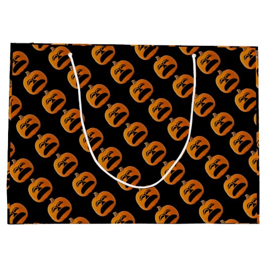 Jack o Lantern Unhappy Face Halloween Pumpkin, ZSG Groot Cadeauzakje (Achterkant)