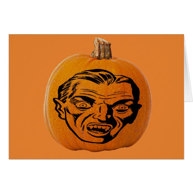 Jack o' Lantern Vampire Face, Halloween Pumpkin (Voorkant Horizontaal)
