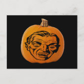 Jack o' Lantern Vampire Face, Halloween Pumpkin Briefkaart (Voorkant)