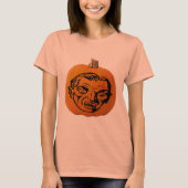 Jack o' Lantern Vampire Face, Halloween Pumpkin T-shirt (Voorkant)