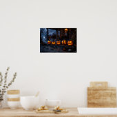 Jack-o'-Lantern Veranda Rij Poster (Keuken)