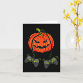 Jack O Lantern Video Gamer Controllers Halloween B Kaart (Gele Bloem)