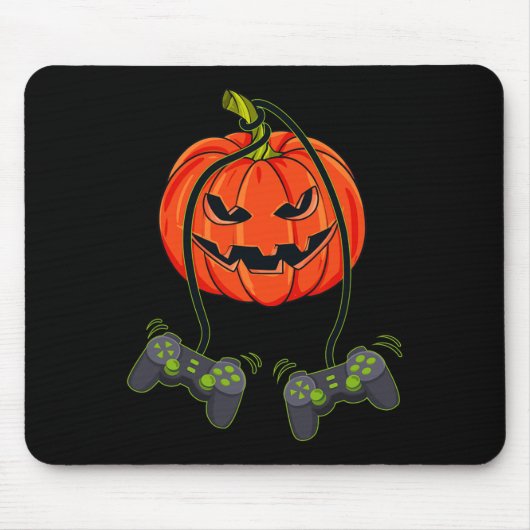 Jack O Lantern Video Gamer Controllers Halloween B Muismat (Voorkant)