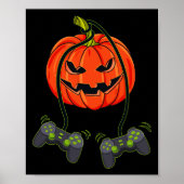 Jack O Lantern Video Gamer Controllers Halloween B Poster (Voorkant)