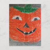 Jack-O-Lantern Vintage Childs Drawing Briefkaart (Voorkant)