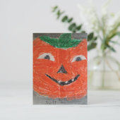 Jack-O-Lantern Vintage Kindertekening Briefkaart (Staand voorkant)