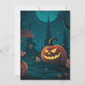 Jack-O' Lantern Volle Maan Bos Halloween Feest Kaart (Achterkant)