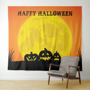 Jack o' Lantern Volle Maan Halloween Wandkleed