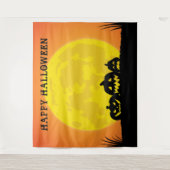 Jack o' Lantern Volle Maan Halloween Wandkleed (Voorkant)
