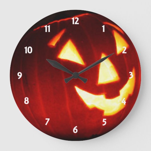 Jack o' Lantern Wall Clock Grote Klok (Voorkant)