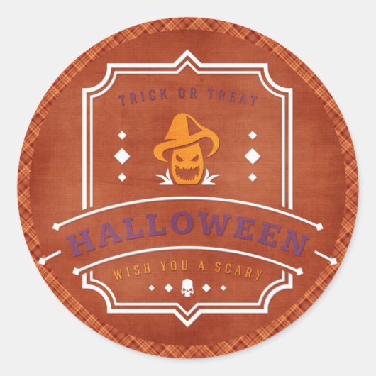 Jack O Lantern Wens je een enge Halloween Ronde Sticker (Voorkant)