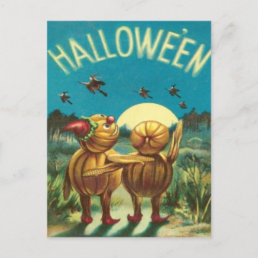 Jack O' Lantern Wezens Monster Heks Briefkaart (Voorkant)