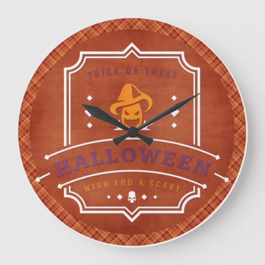 Jack O Lantern wil je een enge Halloween Grote Klok (Voorkant)