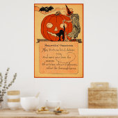 Jack O Lantern Witch Black Cat Bat Poster (Keuken)