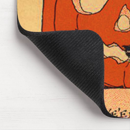 Jack O Lantern Witch Black Cat Halloween Muismat (Hoek)