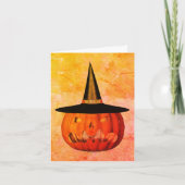 Jack O Lantern Witch Pet Halloween Note Kaart (Voorkant)