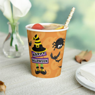 Jack o' Lantern Witch Sign Halloween Papieren Bekers