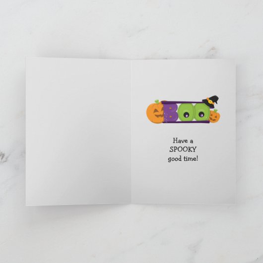 Jack O Lantern Witch Teken Halloween Kaart (Binnen)