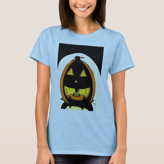 Jack o' Lantern Womens Baby Doll T-Shirt (Voorkant)