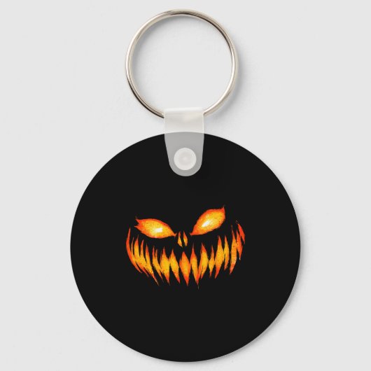 Jack O Lantern Y Carved Pumpkin Face Halloween Cos Sleutelhanger (Voorkant)
