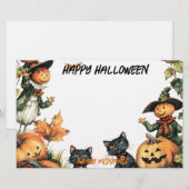 Jack o Lantern, zwarte katten en vogelverschrikker Briefpapier (Voorkant / Achterkant)