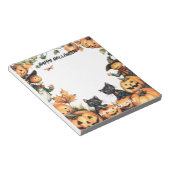 Jack o Lantern, zwarte katten en vogelverschrikker Notitieblok (Schuin)