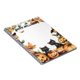 Jack o Lantern, zwarte katten en vogelverschrikker Notitieboek