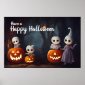 Jack-O-Lanterns en pompoenkoppen Halloween Poster (Voorkant)