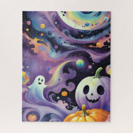 Jack-O'-Lanterns en vriendelijke fantomen in de ru Legpuzzel