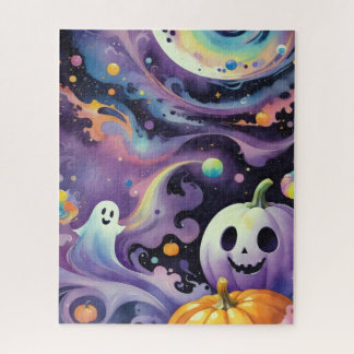 Jack-O'-Lanterns en vriendelijke fantomen in de ru Legpuzzel