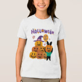 Jack O Lanterns Kinder Halloween Tri-Blend Shirt (Voorkant)