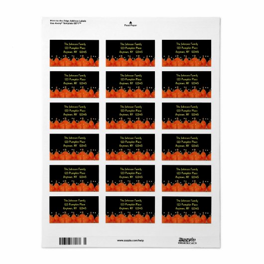 Jack-o-Lanterns Label (Full Sheet)