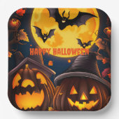 Jack-O-Lanterns Maan Papieren Bordje (Voorkant)