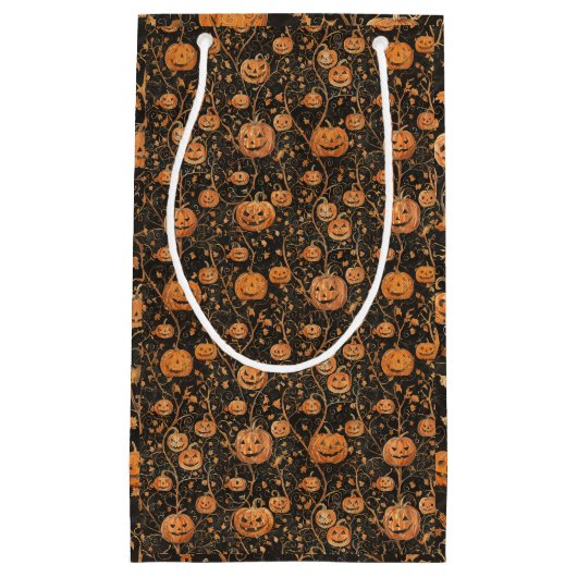 Jack-o-Lanterns op de Vine Gift Bag Klein Cadeauzakje (Voorkant)